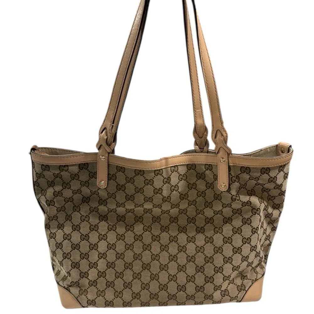 Gucci Beige GG Monogram Large Tote Bag Authentic - Picture 3 of 16